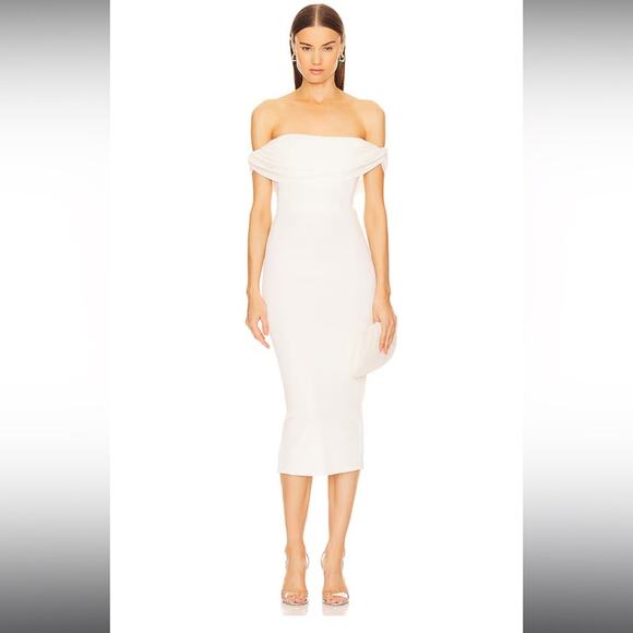 x REVOLVE Laurence Midi Dress in Ivory - Picture 1 of 6